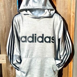 Adidas Women’s Heather Grey Fleece Pullover Hoodie